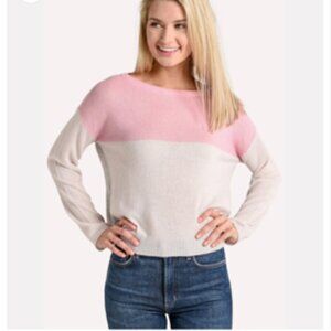 ATM Anthony Thomas Melillo Pink Colorblock Cashmere Sweater XS
